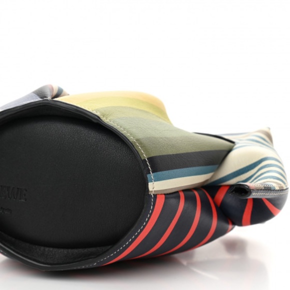 LOEWE  Calfskin Mini Stripe Elephant Crossbody Bag Multicolor - Picture 7 of 9